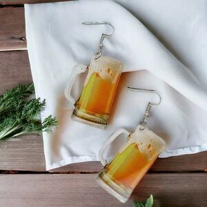 Cheers to Style! NWT Beer Glass Earrings – Perfect for Happy Hour Vibes!